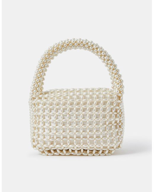 Accessorize White Pearl Bridal Handbag