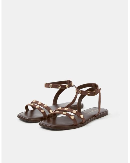 Accessorize Blue Shell Embellished Suede Sandals