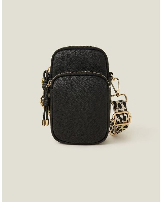 Accessorize Webbing Strap Phone Bag Black