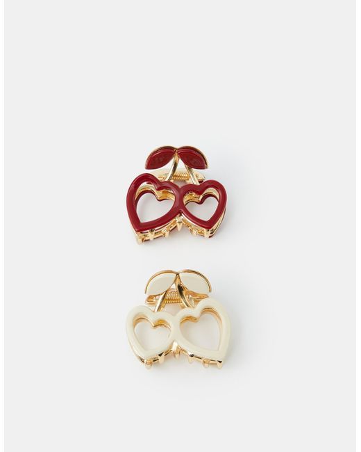 Accessorize Black 2-Pack Mini Cherry Heart Claw Clips