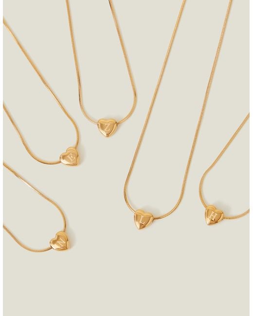 Accessorize Natural 14Ct-Plated Stainless Steel Initial Heart Necklace