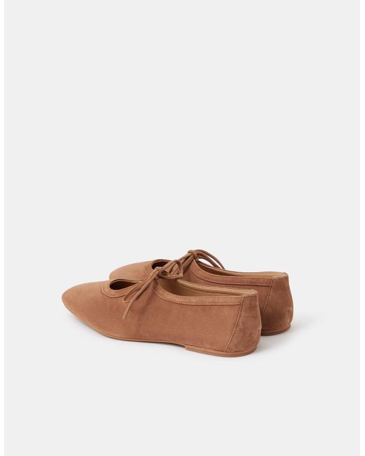 Accessorize White Tie Suede Ballet Flats