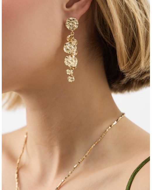 Accessorize Natural Molten Coin Drop Earrings