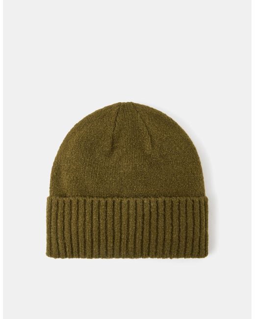Accessorize Green Ribbed Knit Beanie Hat