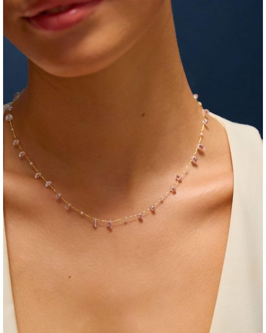 Accessorize White 14Ct-Plated Multi Stone Necklace