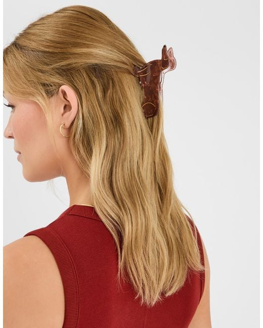 Accessorize Brown Sausage Dog Claw Clip