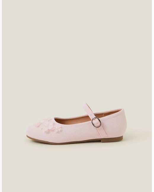 Accessorize Natural Flower Glitter Strappy Ballet Flats
