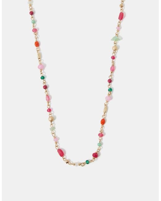 Accessorize White Long Bead Necklace