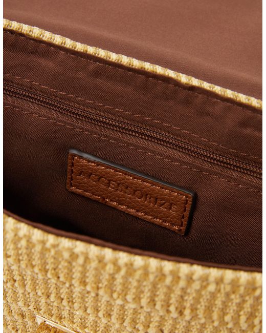 Accessorize Natural Twistlock Raffia Crossbody Bag