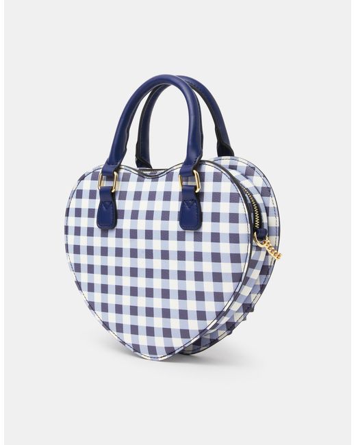 Accessorize Pink Gingham Heart Crossbody Bag