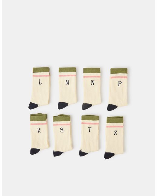Accessorize White Initial Socks