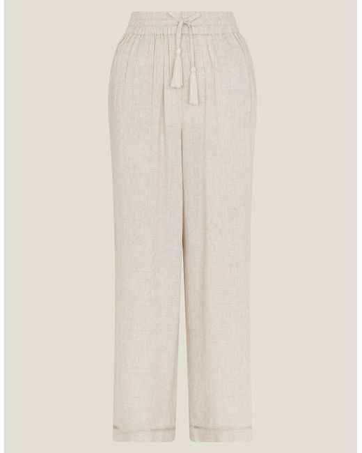 Accessorize Natural Women's Embroidered Trousers Camel