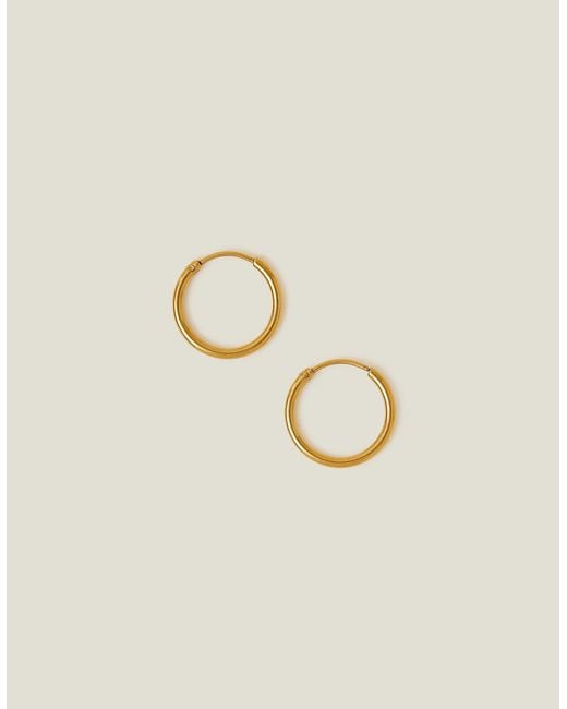Accessorize Natural Stainless Steel Medium Hoops