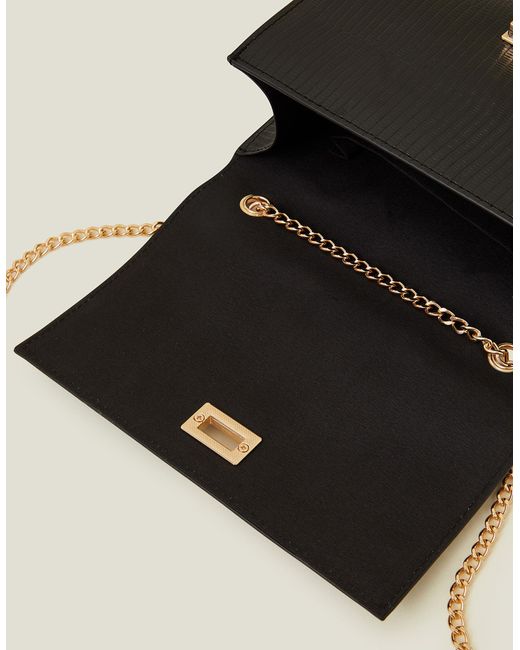 Accessorize Women's Chain Twist-lock Shoulder Bag Black
