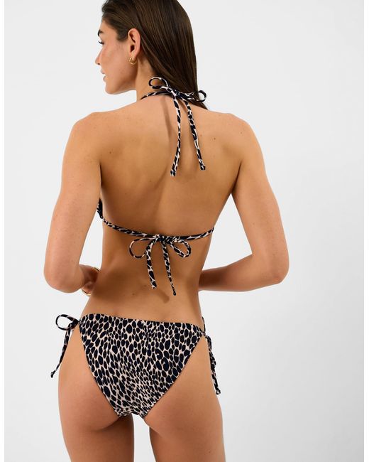 Accessorize Black Print Triangle Bikini Top