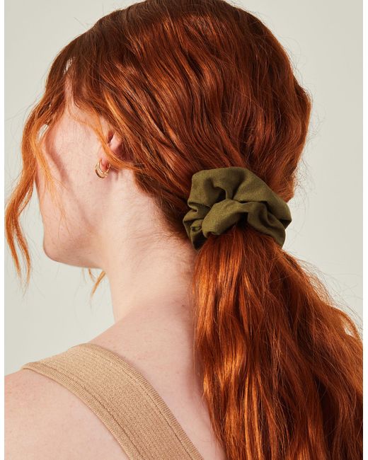 Accessorize Natural Women's Beige/green/brown 3-pack Large Scrunchies