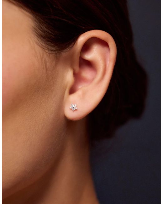 Accessorize White Sterling Flower Flatback Stud