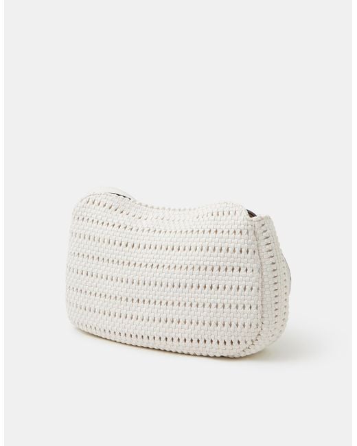 Accessorize White Woven Crossbody Bag