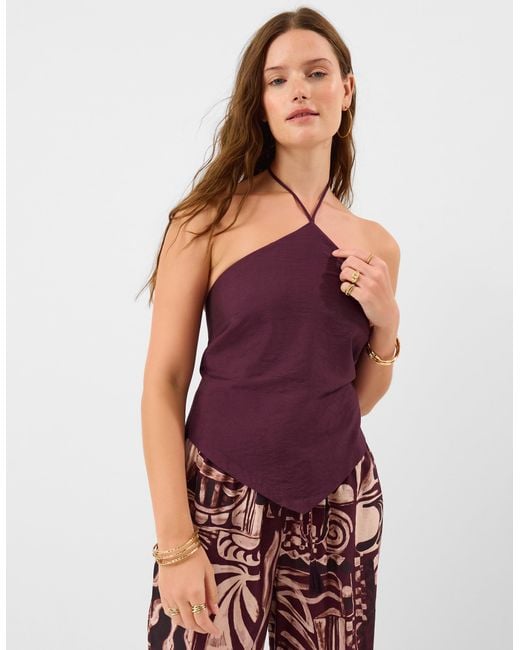 Accessorize Purple Halter Scarf Top
