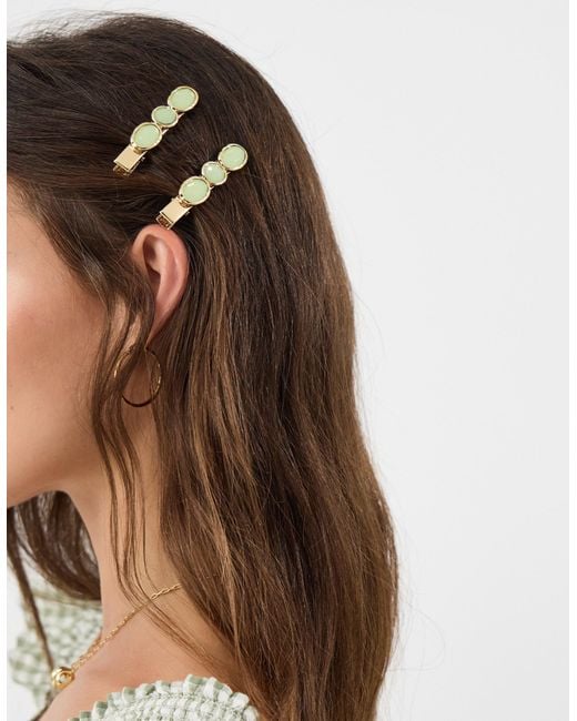 Accessorize White 2-Pack Gemstone Hair Clips