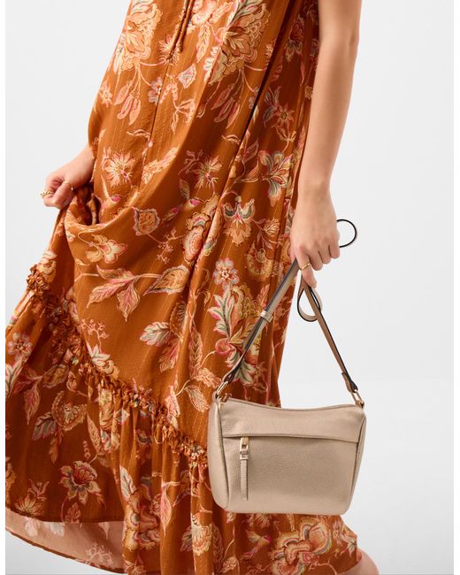 Accessorize Natural Zip Front Crossbody Bag