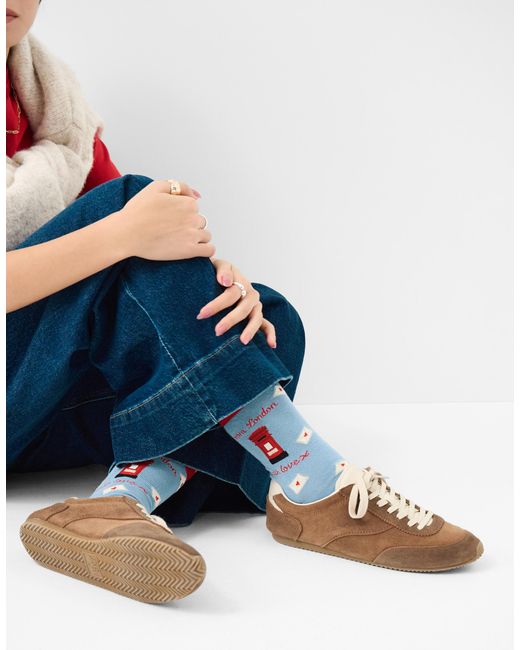 Accessorize White London Postbox Socks
