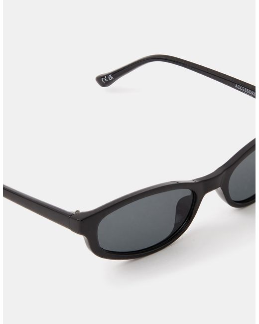 Accessorize White Slim Rectangle Sunglasses