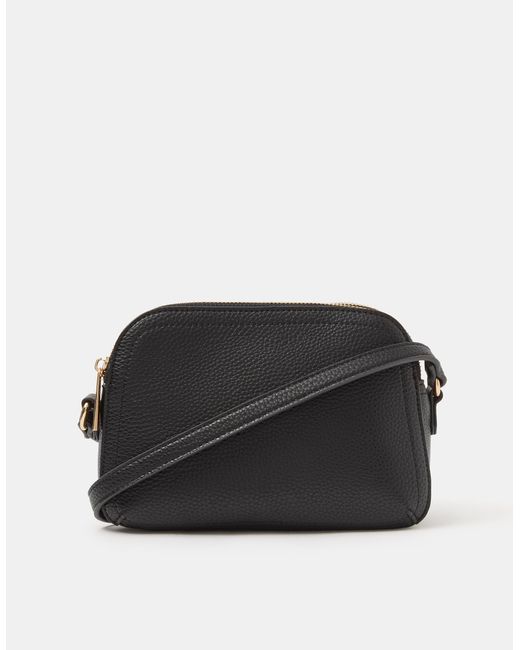 Accessorize Black Double Zip Crossbody Bag