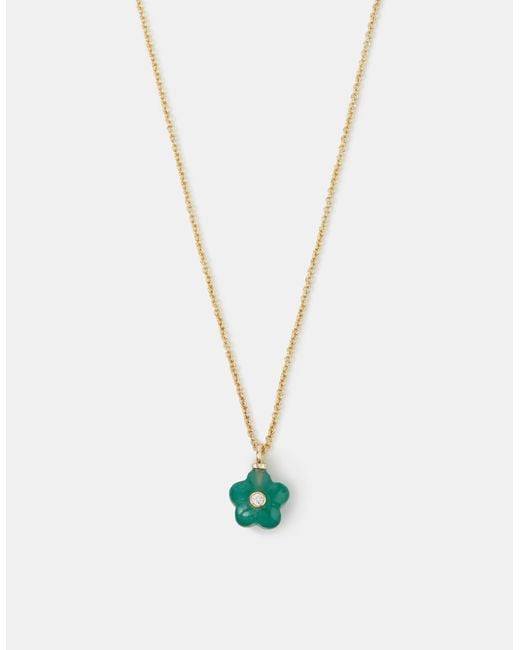 Accessorize White 14Ct-Plated Quartz Flower Pendant Necklace