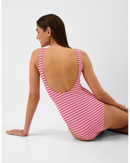 Accessorize Stripe Crinkle Textured Swimsuit