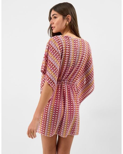 Accessorize Red Crochet Mini Kaftan