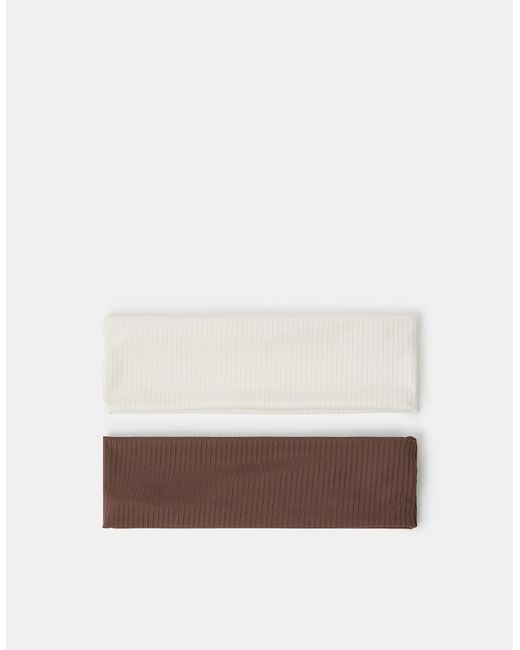 Accessorize White 2-Pack Ribbed Bando Headbands