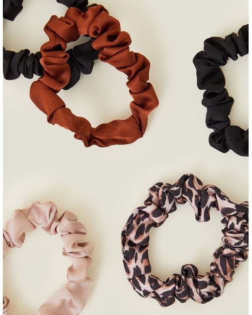 Accessorize Natural 5-Pack Leopard Print Scrunchies