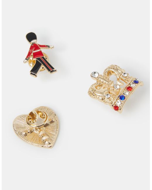 Accessorize White 3-Pack London Brooches