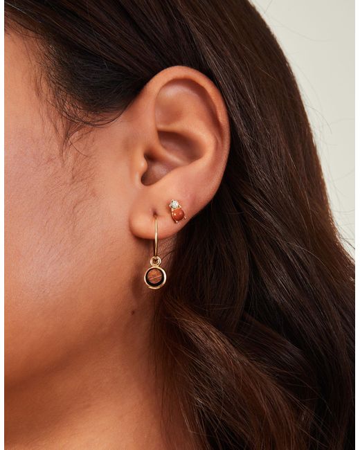Accessorize Natural Women's Gold 6-pack Stud And Hoops