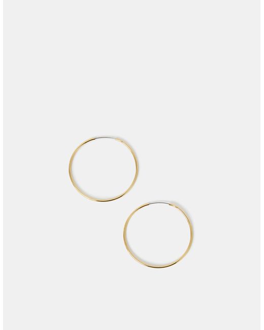 Accessorize Natural 14Ct Plated Brass Thin Hoop Earrings