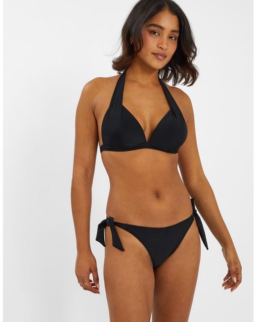 Accessorize Black Moulded Cup Halter Neck Bikini Top