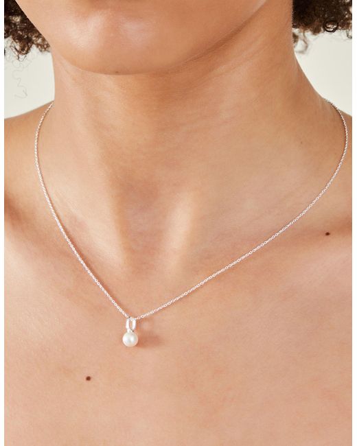 Accessorize Natural Sterling Silver-plated Freshwater Pearl Necklace