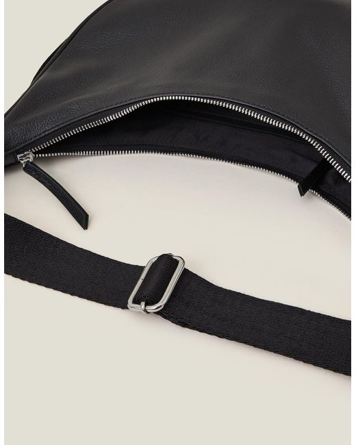 Accessorize Black Leather Sling Cross-Body Bag