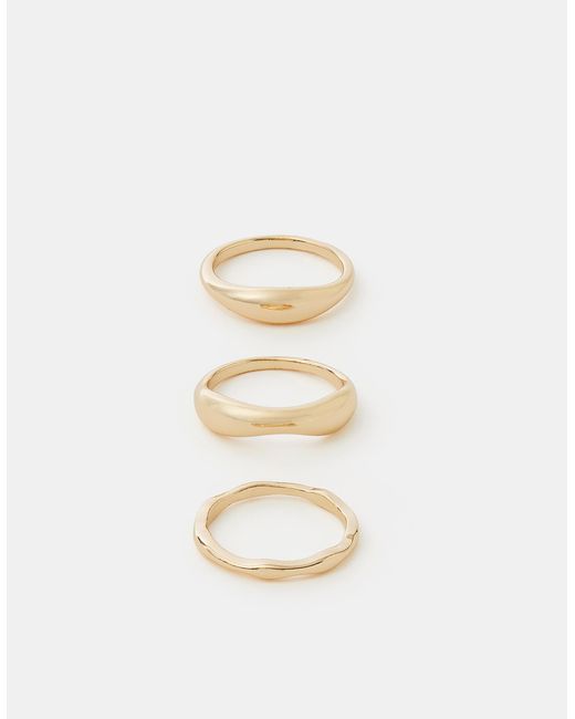 Accessorize Brown 3-Pack Molten Rings