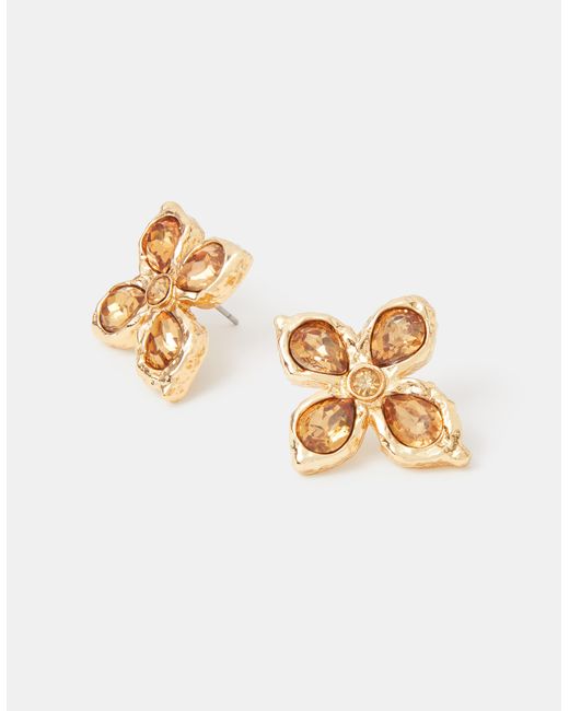 Accessorize Metallic Teardrop Cross Stud Earrings