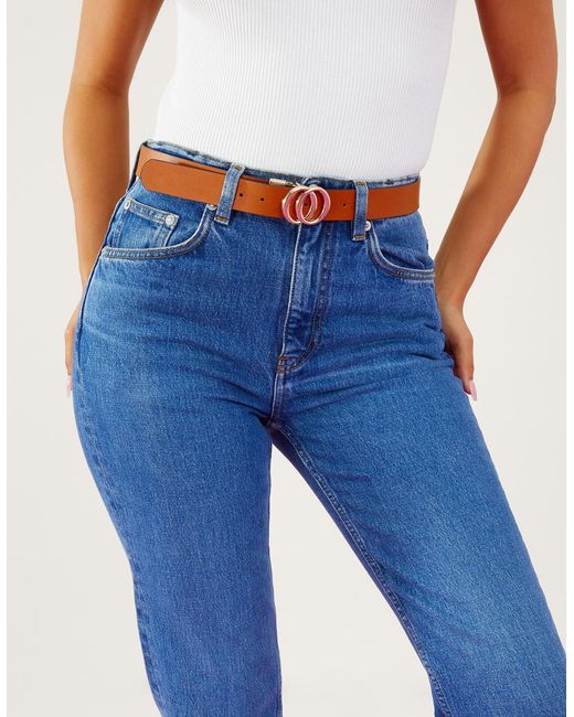 Accessorize Natural Reversible Belt Multi