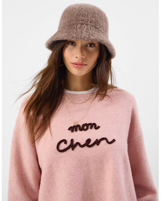 Accessorize Brown Fluffy Bucket Hat