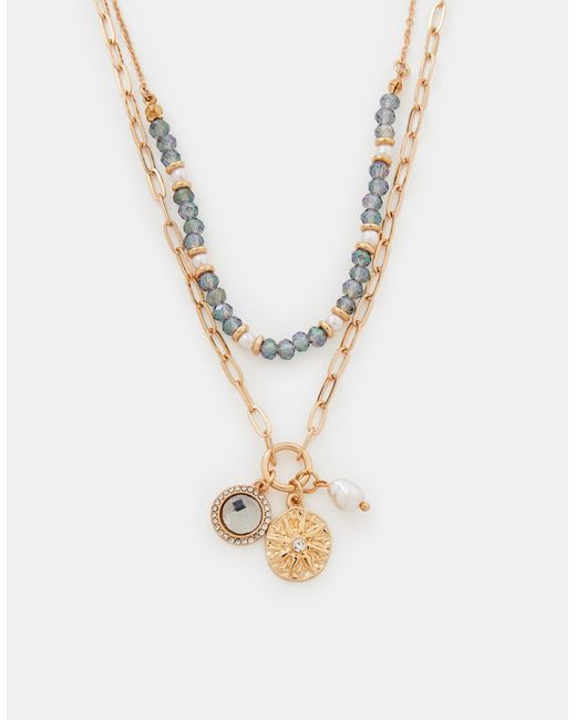 Accessorize Natural 2-Pack Beaded Charm Necklaces