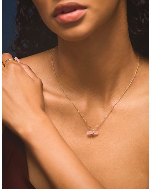 Accessorize White 14Ct-Plated Healing Stone T-Bar Necklace