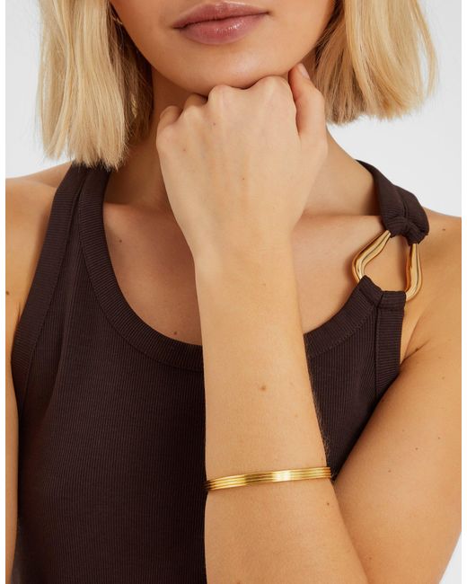 Accessorize White 14Ct-Plated Ridge Bangle