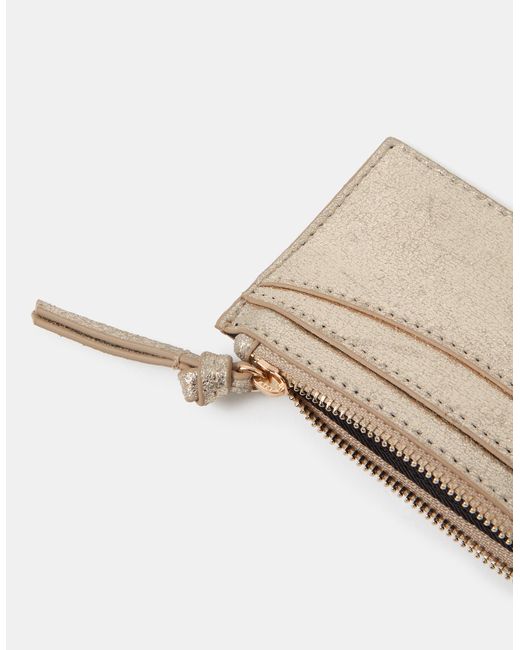 Accessorize Natural Suede Card Holder