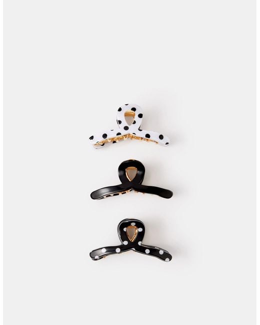 Accessorize White 3-Pack Mini Polka Dot Twist Claw Clips