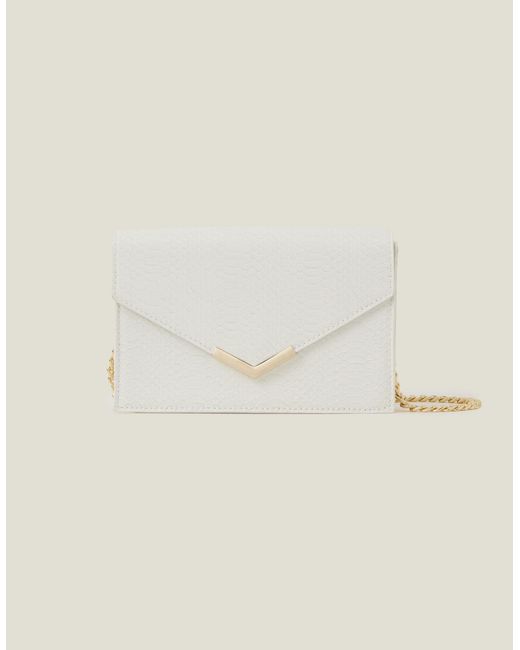 Accessorize Natural Women's Envelope Cross-body Bag White