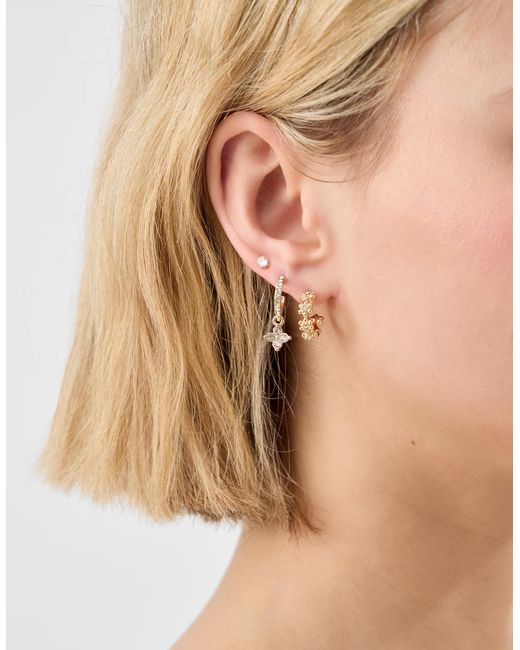 Accessorize White 6-Pack Flower Stud & Hoop Earrings